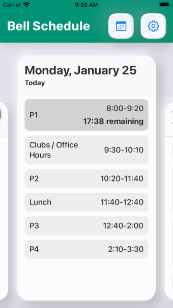 School Bell Schedule