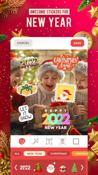 New Year  Christmas Stickers