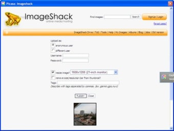 Picasa Imageshack Uploader