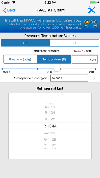 HVAC PT Chart