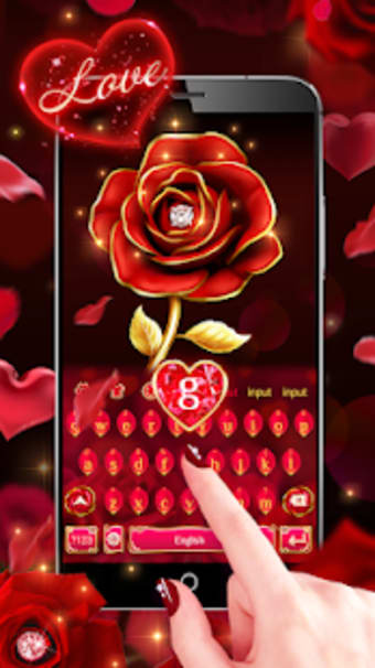 Luxurious Red Rose Keyboard Theme