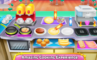 Fast Food Chef Cooking and Serving