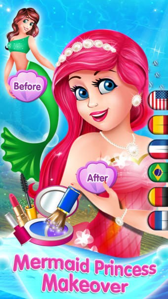 Mermaid Princess Makeover -  Dress Up Makeup  eCard Maker Game