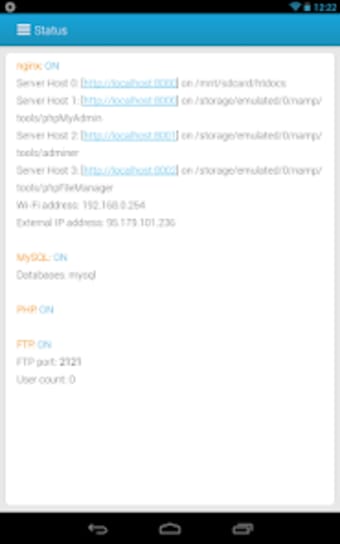 NAMP nginx android web server