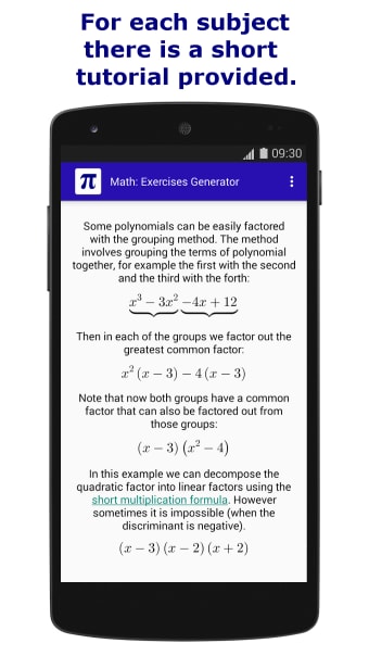 Math: Exercises Generator