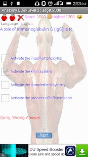 Human Anatomy - Quiz Game