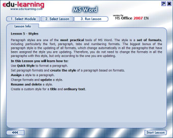 Edu-learning for Word, Excel and PowerPoint 2007