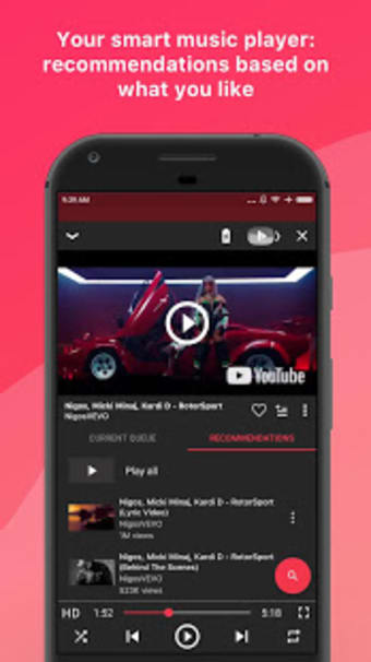 Free music player for YouTube: Stream