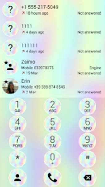 Dialer Theme Holographic Gray
