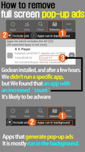 Goclean-Popup Ad detectorHidden Apps detector
