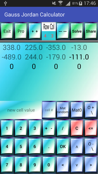 Gauss Jordan Calculator