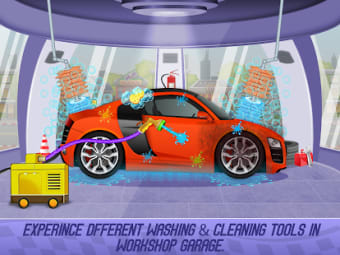 Kids Sports Car Wash Cleaning Garage
