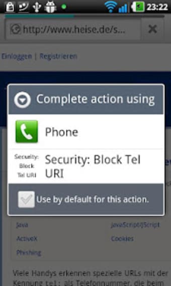 Security: Block Tel URI