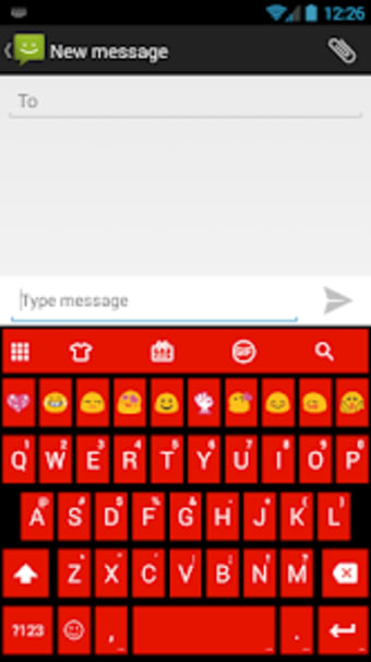 Emoji Keyboard Tiles Red Theme