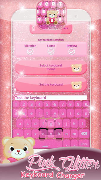 Pink Glitter Keyboard Changer