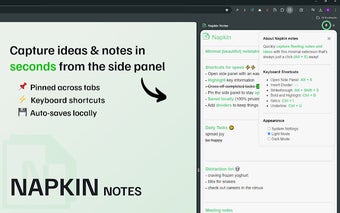 Napkin Notes • Side panel notes