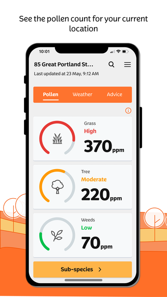 Kleenex pollen count  tracker