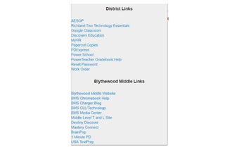 Blythewood Middle Technology Links