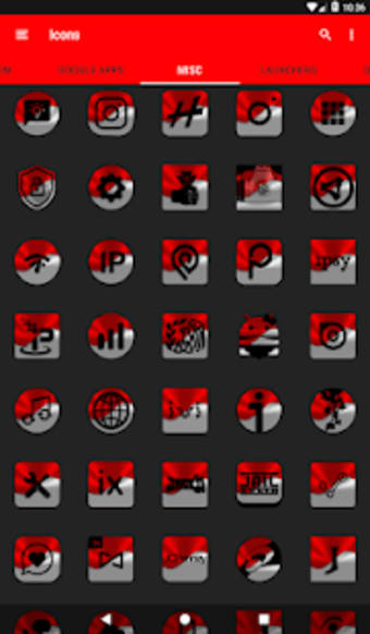 Half Light Red Icon Pack Free