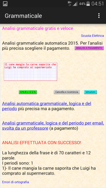 Analisi grammaticale italiana