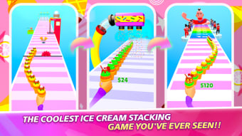 3D Ice Cream Stack: Running