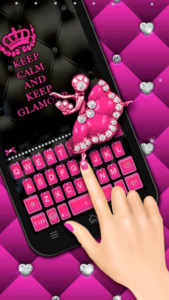 Pink Glamour girl Keyboard Theme