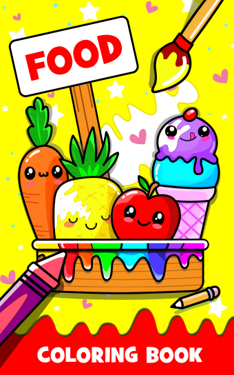 Fruits Coloring book for kids  Food Drawing book