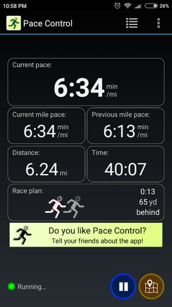 Pace Control - running pacer