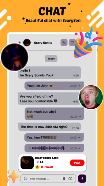 scary soniic video call  Chat