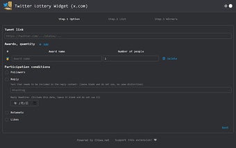Twitter Lottery Widget (x.com)