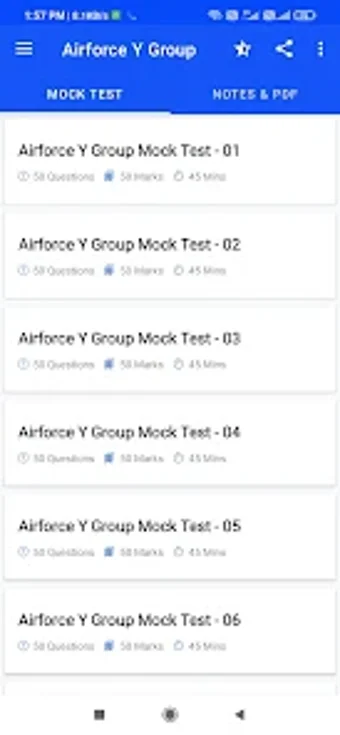 Airforce Y Group : Mock Tests