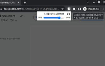 Google Docs Dark Overlay