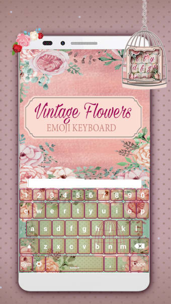 Vintage Flowers Emoji Keyboard