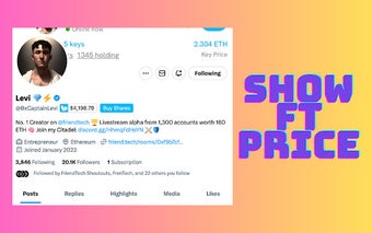 Twitter FriendTech price display