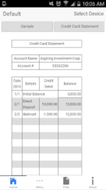 Credit Card Statement