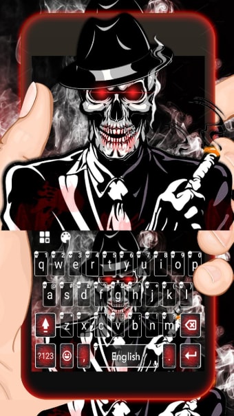Cool Smoke Skull Keyboard Theme