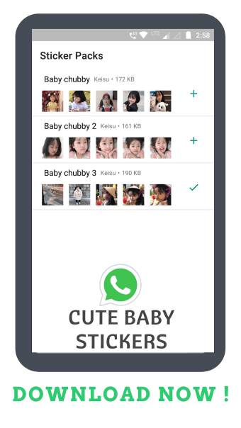 KOREAN CUTE BABY Sticker for Whatsapp Gratis