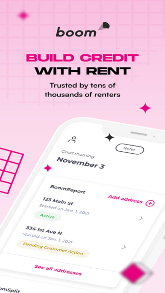 Boom - Build credit with rent.