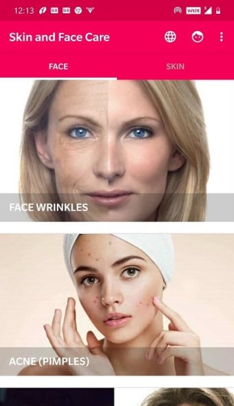 Skin and Face Care - acne fairness wrinkles