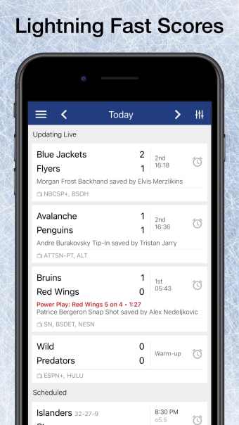 Scores App: For NHL Hockey