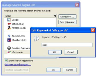 Organize Search Engines