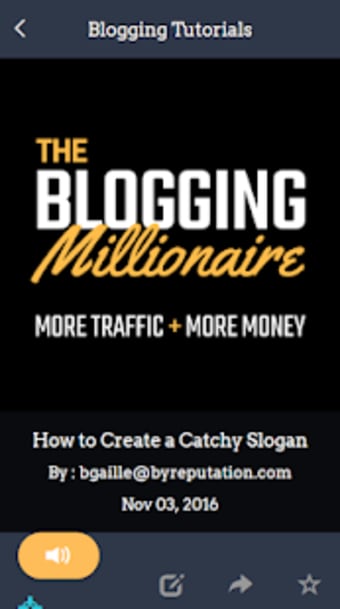 The Blogging Millionaire Tutorials App