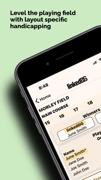 linkedDG Disc Golf Scorecard