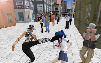 School Girl Fight Gangster