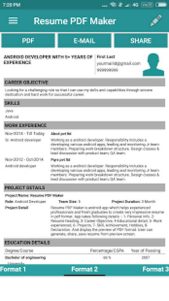 Resume PDF Maker  CV Builder