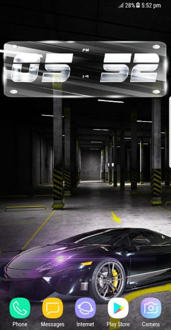 3D Super Cars Clock Wallpaper HD