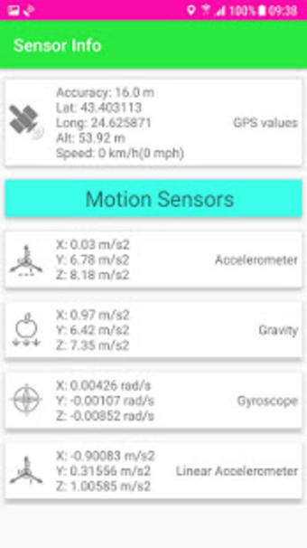 Sensor Info and Device Hardware Data Test
