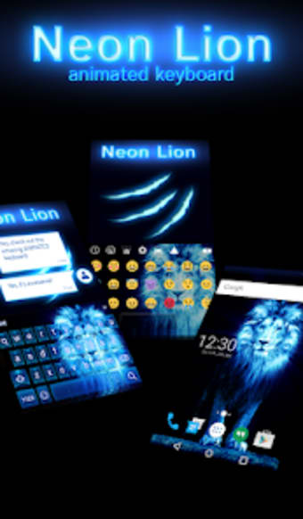 Neon Lion Animated Keyboard