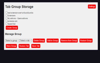 Tab Groups Storage