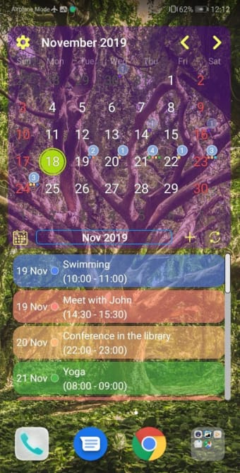 Calendar Widget Month with Agenda